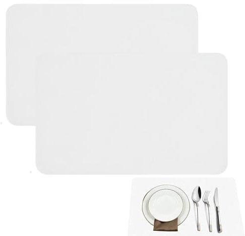 2 Pcs Silicone Mats - Translucent, Non-Slip, Heat Resistant Craft & Dining Table Mat for Children & Kitchen Worktop Protection