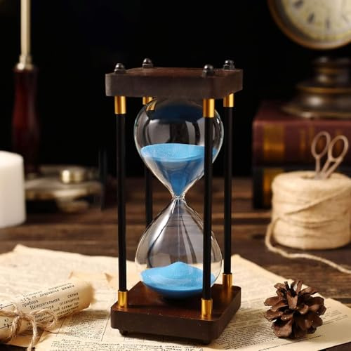 Sablier sablier, grande minuterie 30 minutes, base en bambou, décoration, sablier, ensemble de gestion de l'horloge, for jeux à domicile, salle de classe, décoration de bureau, minuterie cadeau de cui