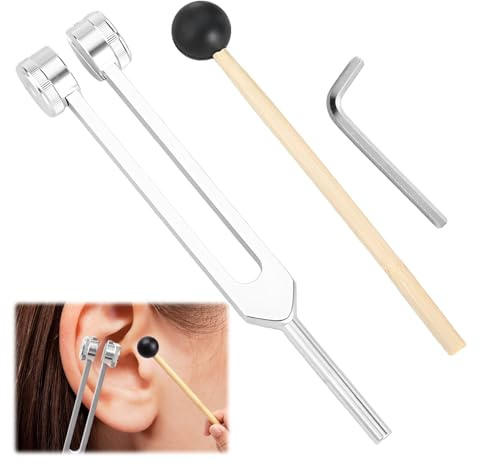 128hz Tuning Fork Medical,Aluminum Alloy Tuning Forks for Healing,Tuning Fork with Silicone Hammer,Tuning Fork 128hz for DNA Repair Healing,Sound Therapy,Tuning Forks Medical