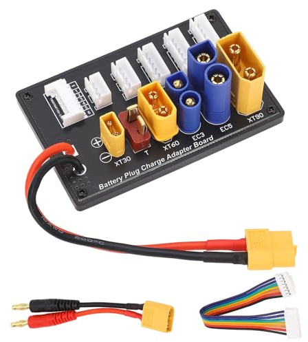 Parallelladeplatine XT60 XT30 EC5 Stecker 40A | Balance Adapter, 6 Port Lipo Ladegerät, Integrierte Entladefunktion, Für IMAX B6 Q6 Nano HOTA D6 Pro P6
