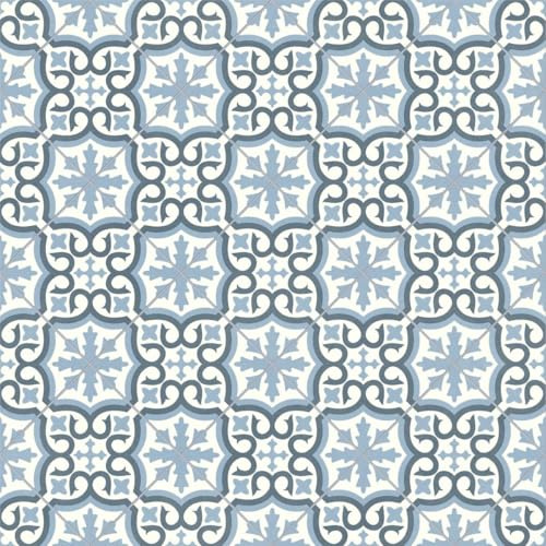 VINYL FLOORING UK Bradley 709M Blue Designer Effect Vinyl Flooring For Kitchen, Bathroom, 2.6mm Thick Textile Backed Vinyl Sheet-2m(6'6) X 2m(6'6)-4m²