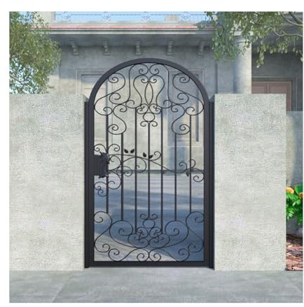 LVLDAWA Outdoor Garden Door, Metal Garden Arch With Lockable Gate, Freestanding Villa Fence Security Door For Bakcyard, Lawn Customized(30X130CM)