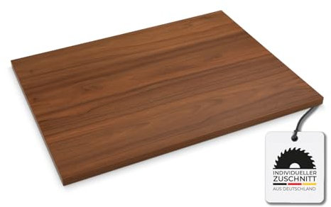 Hausfux Tischplatte nach Maß - 2,5 cm Starke Spanplatte mit ABS-Kante - individueller Zuschnitt - Made in Germany (Madison Walnuss, 90 x 40 cm)