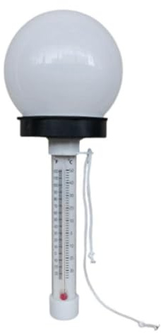 Sctecoau Thermomètre de Piscine Thermomètre de Piscine Flottant avec Lumière LED à Énergie Solaire pour Piscine, Étang, Spa, Bain à Remous, Bain Thérapeutique