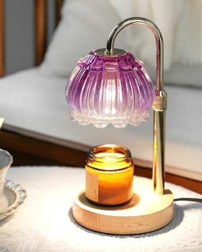 HAIDOLIANG Candle Warmer Lamp with Timer,Birthday Gifts for Women,Purple | Height Adjustable,Wax Melt Lamp,Home Decor,Christmas,Halloween