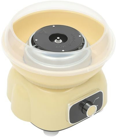 500W Klein Elektrischer Zuckerwattemaschine Set für Zuhause, Retro Cotton Candy Machine Zuckerwatte Maschine, Tragbar Gelb Zuckerwattemaschine Zuckerwattegerät Max. Temperatur: 180℃