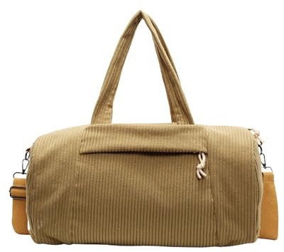 Micmores Sporttasche Damen Lightweiget Reisetasche Cord Tasche Weekender Duffle Bag Gym Tasche Schwimmtasche Fitnesstasche füR Reisen, Fitness, Sport (Gelb)