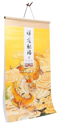 HAPINARY Calendrier Mural Calendrier Chinois Traditionnel Décoration De Chambre Mensuel De Année