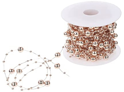 Holibanna 1 Rolle Bead String Dekoration für Hochzeiten Rosé Goldene Elektrische Perlenkette Diy Zubehör für Persönliche und Festliche Anlässe Langlebig und Dekorativ