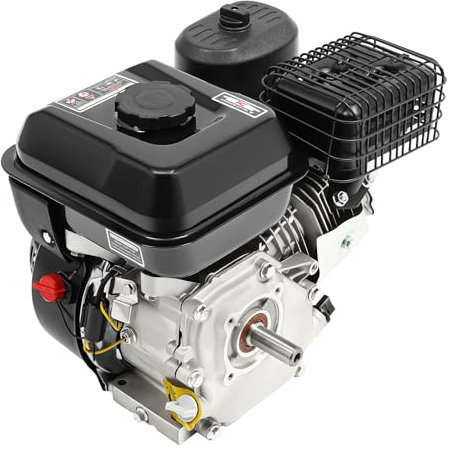Fichiouy Motore a benzina 7,5 HP a 4 tempi 212 CC con silenziatore, 0,8 galloni, motore monocilindrico, 3600 giri/min, motore portatile per pompe dell'acqua, kart e diserbante