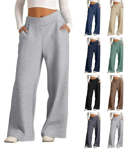 Jogginghose Mädchen Weites Bein Reithose Kinder Baggy Sporthose mit Gummibund Lockere Jogging Hose Einfarbig Wide Leg Lässige Sport Hosen