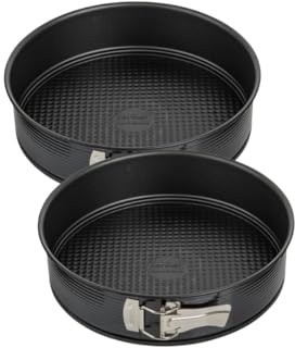 Zenker 9338050B88 Ensemble de 2 Moules à manqué à charnière 26 cm Black Metallic Kuchenform, Stahl, Schwarz
