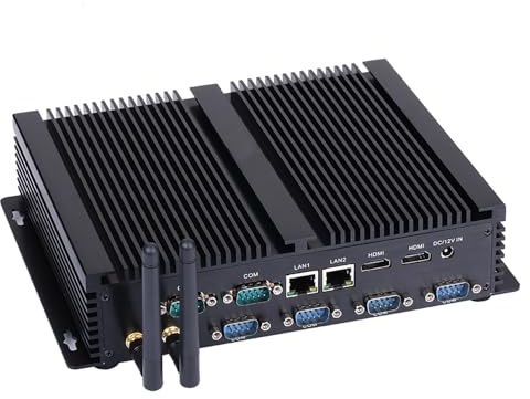 ANDAQI Fanless Industrial PC, Mini Computer, I5 4200U 4250U 4258U 4278U 4288U, Windows 11 / Linux Ubuntu, IM04, 2 x HDMI, 2 x LAN, 6 x COM, 4 x USB3.0, 4 x USB2.0, 8G RAM, 256G SSD