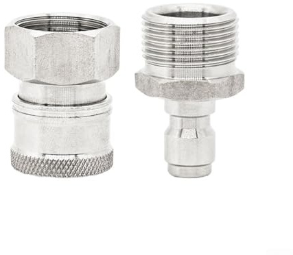 Edelstahl Schnellverbinder 22x1,5 für Druck Waschwasserschlauch Hochdruckschlauch Kupplung mit auslaufsicherem Design Schnellbefestigung Düsenadapter