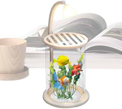 Aquarium Mini Décor Transparent avec Lumière