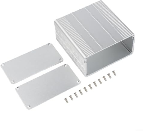 Aluminum PCB Instrument Box Enclosure, 100 x 100 x 50 mm, Sliding Cover Design for Electronic Projects, DIY Junction Box, Compatible with Breadboards