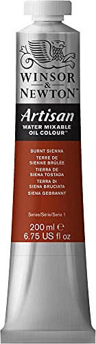 Winsor & Newton Huile Diluable à l’eau Artisan - Couleurs à l'huile Pour les Arts Plastiques - Sans Solvants, Se Diluer à l’eau, Tube de 200ML, Couleur Terre de Sienne Brûlée