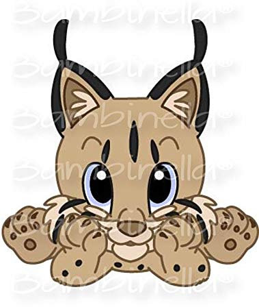 Bambinella® Bügelbild Aufbügler - Luchs Lynx Wildkatze – gedruckte Velour/Flock Applikation zum selbst Aufbügeln auf Baumwolle, Baumwollmischgewebe und Polyester.