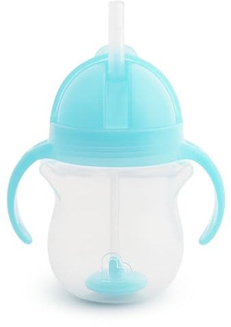Munchkin Any Angle Click Lock Weighted Straw Trainer Cup, Blue, 7 Oz