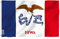 Anley Fly Breeze 3x5 Fuß Iowa State Flagge - Lebendige Farbe und UV-beständig - Canvas Header und doppelt genäht - Iowa IA Flags Polyester mit Messingösen 3 x 5 Ft