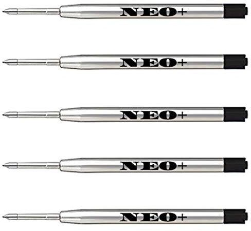 Quality Ballpoint Pen Refills, Medium Point. Compatible with Parker Ball Pen. G2 Style Refill (5 x Black Ink)