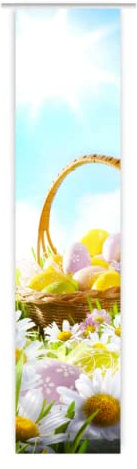 gardinen-for-life Flächenvorhang Osterkörbchen, Schiebevorhang Ostern, Gr.60x260 cm