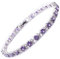 RIZILIA Gioielli Rotondo Taglio Viola Ametista Colore Pietra preziosa Birthstone Pietra preziosa 18K Oro Placcato [180mm / 7inch] Braccialetto di Tennis Eleganza Moderna [Sacchetto Gioielli Liberi]