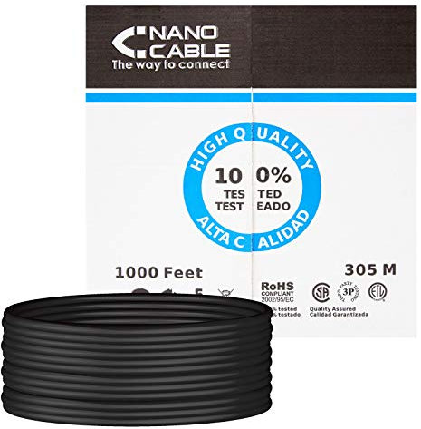 Bobina Cable RJ45 CAT5 UTP Rigido Exterior 305Mts