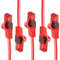 BIGtec - 5 Stück - 0,75m Gigabit Netzwerkkabel Patchkabel Ethernet LAN DSL Patch Kabel rot (2x RJ-45 Anschluß, CAT.5e, kompatibel zu CAT.6 CAT.6a CAT.7) 0,75 Meter