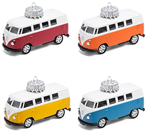 corpus delicti :: Christbaumschmuck – die rollende Alternative zur Weihnachtskugel – kompatibel mit VW Bus T1 – 4er Set gemischt (blau, gelb, orange, rot) W.20.2-4er