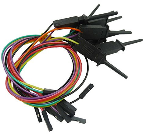 Aihasd 10 pièces Analyseur logique pince de test avec des fils de liaison pour les broches d'interface SOIC IC pour tester l'alimentation des circuits