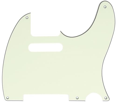 Musiclily 5 Löcher Vintage Tele Pickguard Gitarren Schlagbrett für Fender American/Mexican Telecaster E-Gitarre, 3 lagig Elfenbein