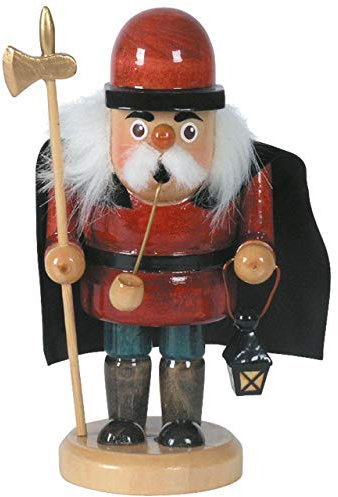 OBC Räuchermännchen Nachtwächter rot-braun, 15 cm, Dekofigur handbemalt im Kunsthandwerks-Stil/Räuchermann/Räucherfigur aus Holz