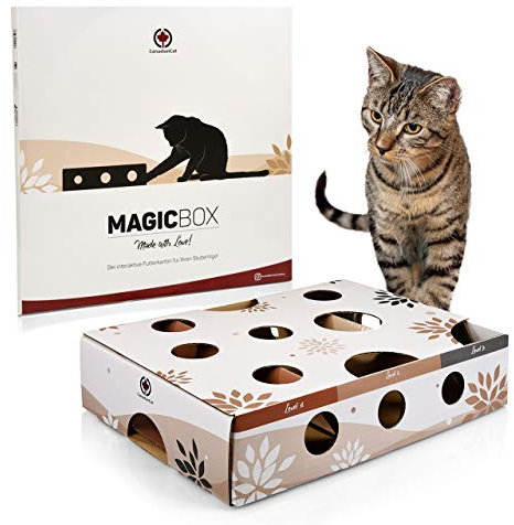 CanadianCat Company | Katzenspielzeug MagicBox | ca. 40 x 30 x 9,5 cm | Activitybox Intelligenzspielzeug Futterspiel Fummelbrett