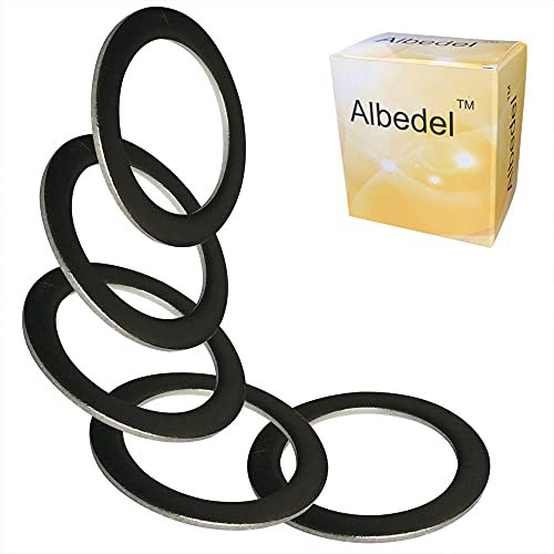 Albedel 5 x Pedalscheiben 20 mm x 15 mm mit 1 mm Dicke, Edelstahl, Ersatz, Silber, für Mountainbike, Rennrad