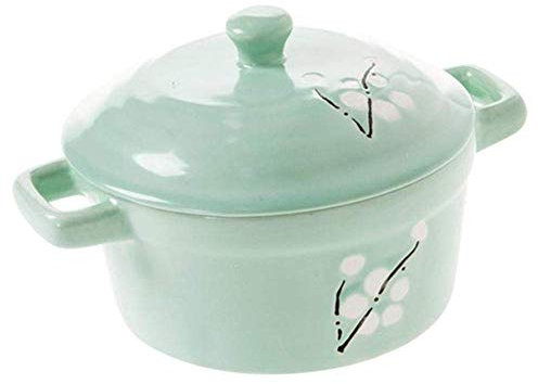 Sywlwxkq Cazuela de Barro Olla de Terracota Cazuela de cerámica - Olla de cerámica para el hogar con Tapa, Olla para estofado de Huevos al Vapor a Prueba de Agua, Olla de cerámica para Sopa