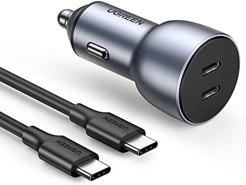 UGREEN Zigarettenanzünder USB-C 40W PD KFZ Ladegerät USB-C Autoladegerät mit 60W Ladekabel kompatibel mit iPhone 15,15 Plus,15 Pro,15 Pro Max, Galaxy S24, S23, A53