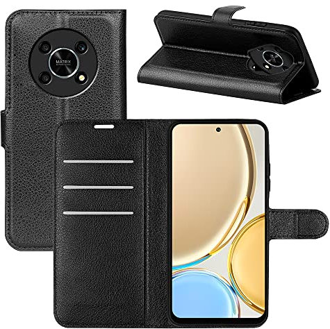 Fertuo Cover per Honor Magic 4 Lite 5G, Custodia Portafoglio Cover a Libro in Pelle Flip Case con Silicone Bumper, Fibbia Magnetica, Porta Carte, Kickstand, per Honor Magic 4 Lite 5G, Nero