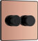 BG Electrical Intelligent Double Wall Dimmer Switch, 2 Way, Screwless Front Plate, Evolve, Polished Copper, 200W, PCDCP82B