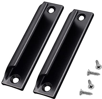 Cimown Manija de aleación de aluminio de 2 piezas | Manija de puerta corredera | Manija de puerta de balcón | Manija de cajón de gabinete | Para ventanas, herrajes para muebles con tornillos