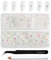 Beadsland 4300 Stück ABStrasssteine mit flacher Rückseite,Nagelsteine, runde Kristall-Strasssteine zum Basteln, gemischt in 6 Größen, mit Picking-Pinzette und Wachsstift-Set, SS6–SS20,Transparent AB