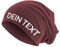 Roughtex Jersey Beanie personalisierbar Mütze Baumwolle Bedrucken Lassen eigener Text frei positionierbar Maroon XS/S