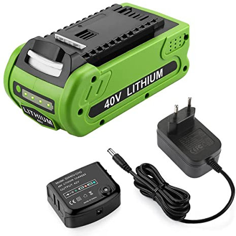Energup 40V 2.5Ah Batteria con caricabatterie per GreenWorks 40V Batteria GMAX Elettroutensili 29472 29462 29302 29662 24252