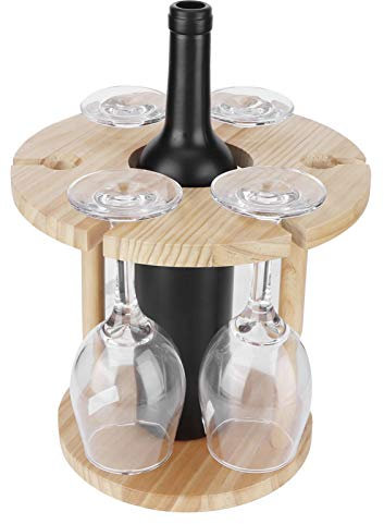 Support pour verre à vin et verres en bois pour cuisine, salon, salle à manger et bar, design peu encombrant, 24 x 23 cm