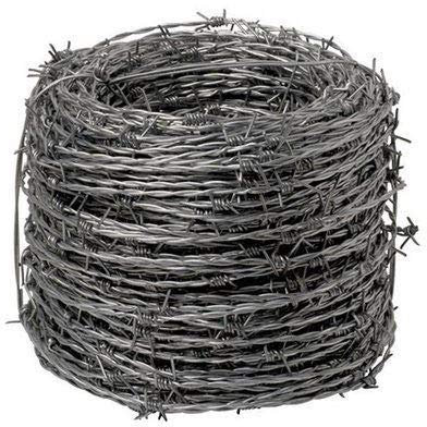 1PZ FILO SPINATO CON 4 PUNTE | ROTOLO DA 100 MT | 2 FILI Ø 1,7 MM MODELLO LEGGERO ZINCATO PER RECINZIONI CONCERTINA FERRO SPINATO