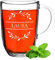 Teeglas mit personalisierter Gravur Geburtstag - 380 ml Kaffeebecher Glas mit Namen - individuelles Geschenk - Thermoglas - das Geburtstagsgeschenk - für Frauen und Männer - Trinkglas mit Henkel