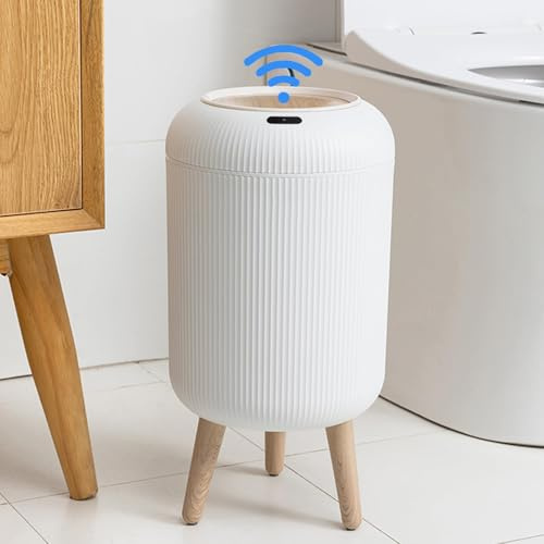 URALFA Automatic Bathroom Trash Can with Lid, 3 Gal Motion Sensor Trah Can