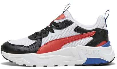 Puma Unisex Kinder Trinity Lite Jr Turnschuhe, Puma White Active Red Puma Black, 36 EU