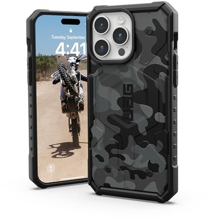 URBAN ARMOR GEAR UAG - Funda Compatible con iPhone 15 Pro MAX de 6.7 Pulgadas, Pathfinder SE con imán Integrado de Camuflaje de Medianoche Compatible con MagSafe Carga, Resistente, de Grado Militar,
