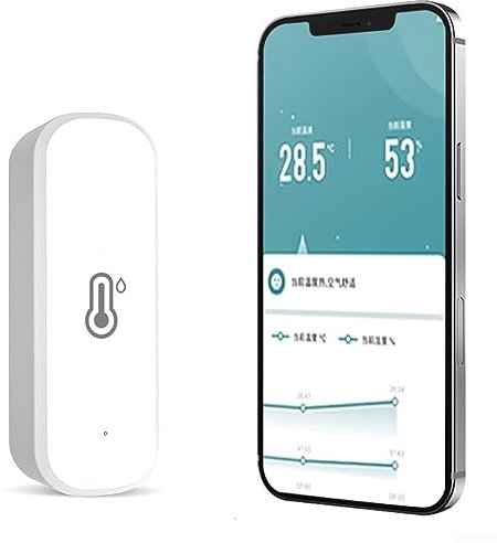 für TUYA Smartes WiFi-Thermometer, Hygrometer, Feuchtigkeits- und Temperatursensor, unterstützt kabellose Datenspeicherung und Datenspeicherung für Babyzimmer, Gewächshaus (Wifi)
